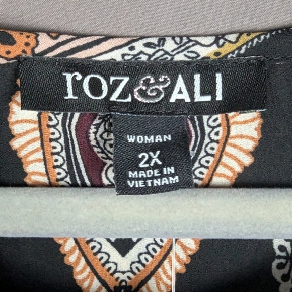 Roz & Ali size 2X tunic shift dress or tunic in geometric print - Picture 3 of 14